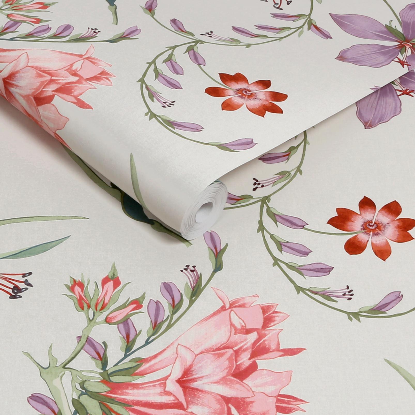 Botanists Scroll Pink Wallpaper