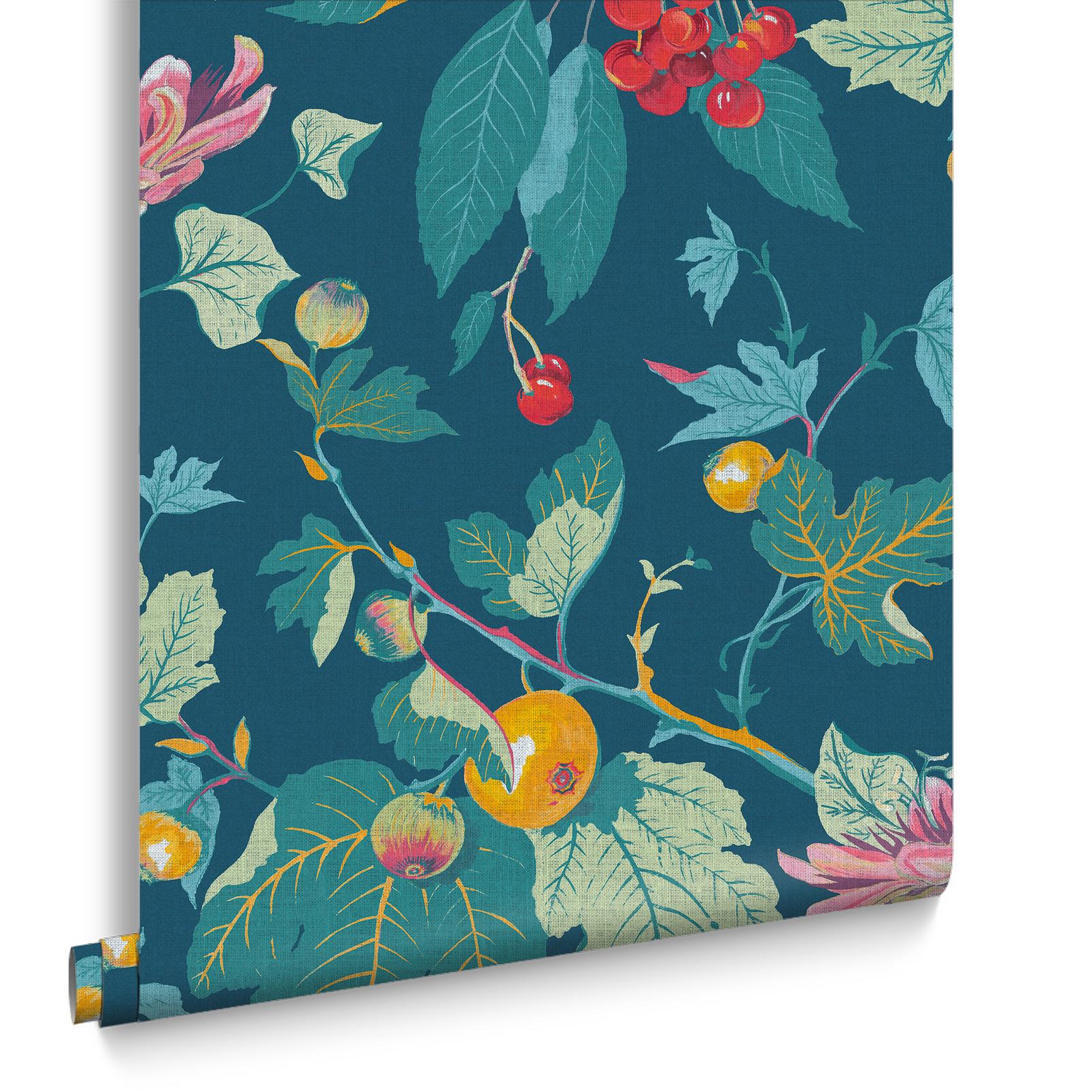 Craftwork Trail Navy Wallpaper