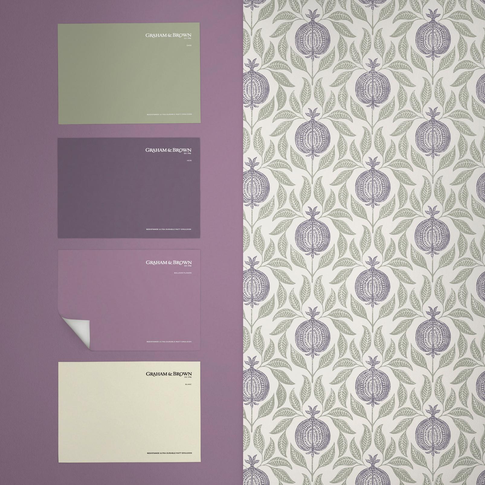 Apple of Grenada Purple & Green Wallpaper