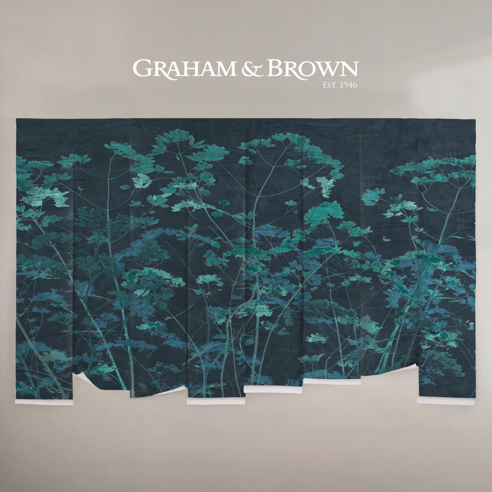 Flower Press Teal Bespoke Mural