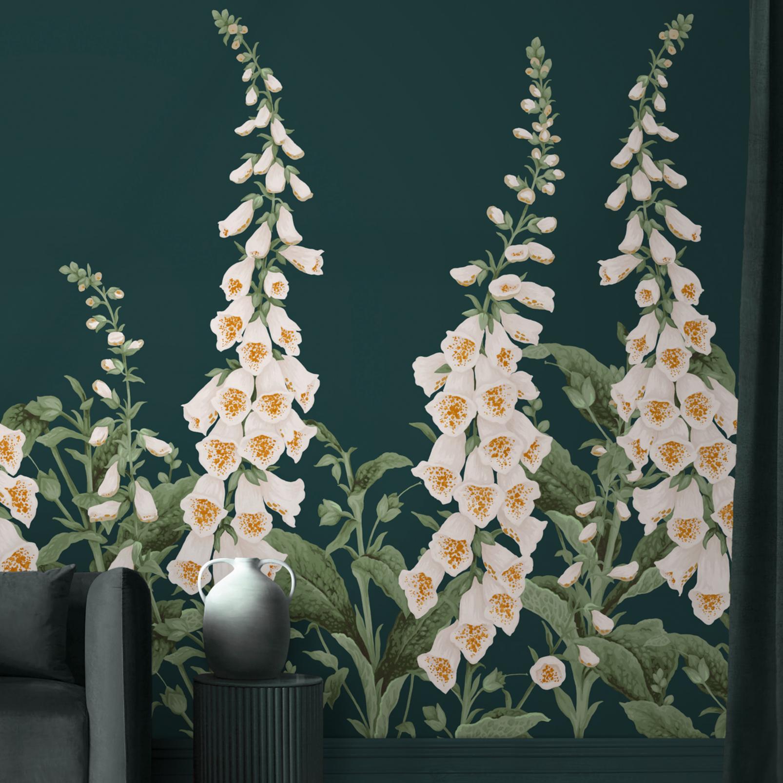 Foxglove Teal Bespoke Mural