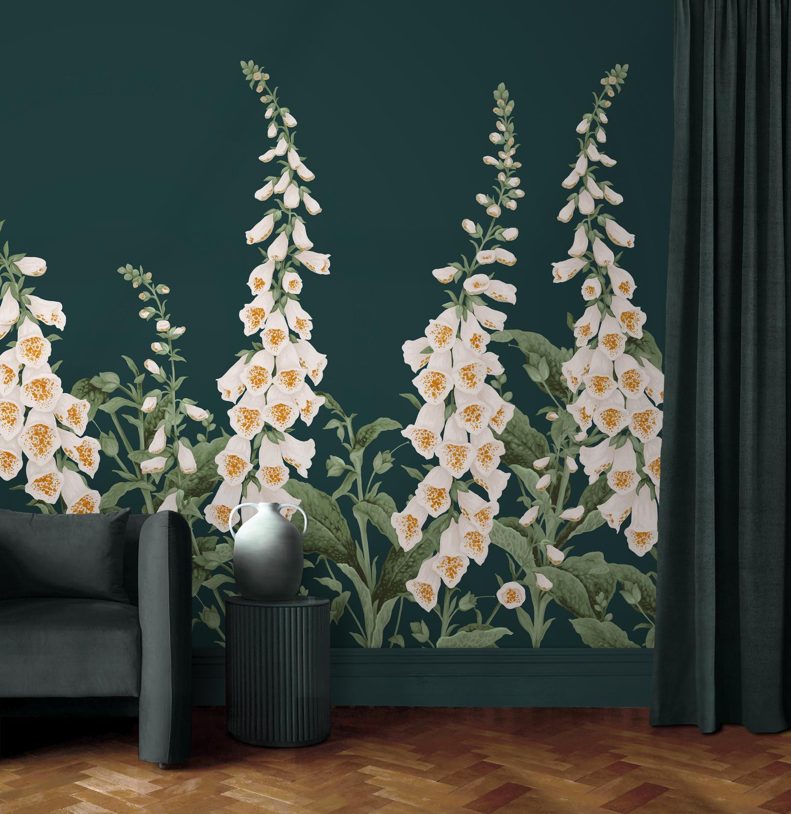 Foxglove Teal Bespoke Mural