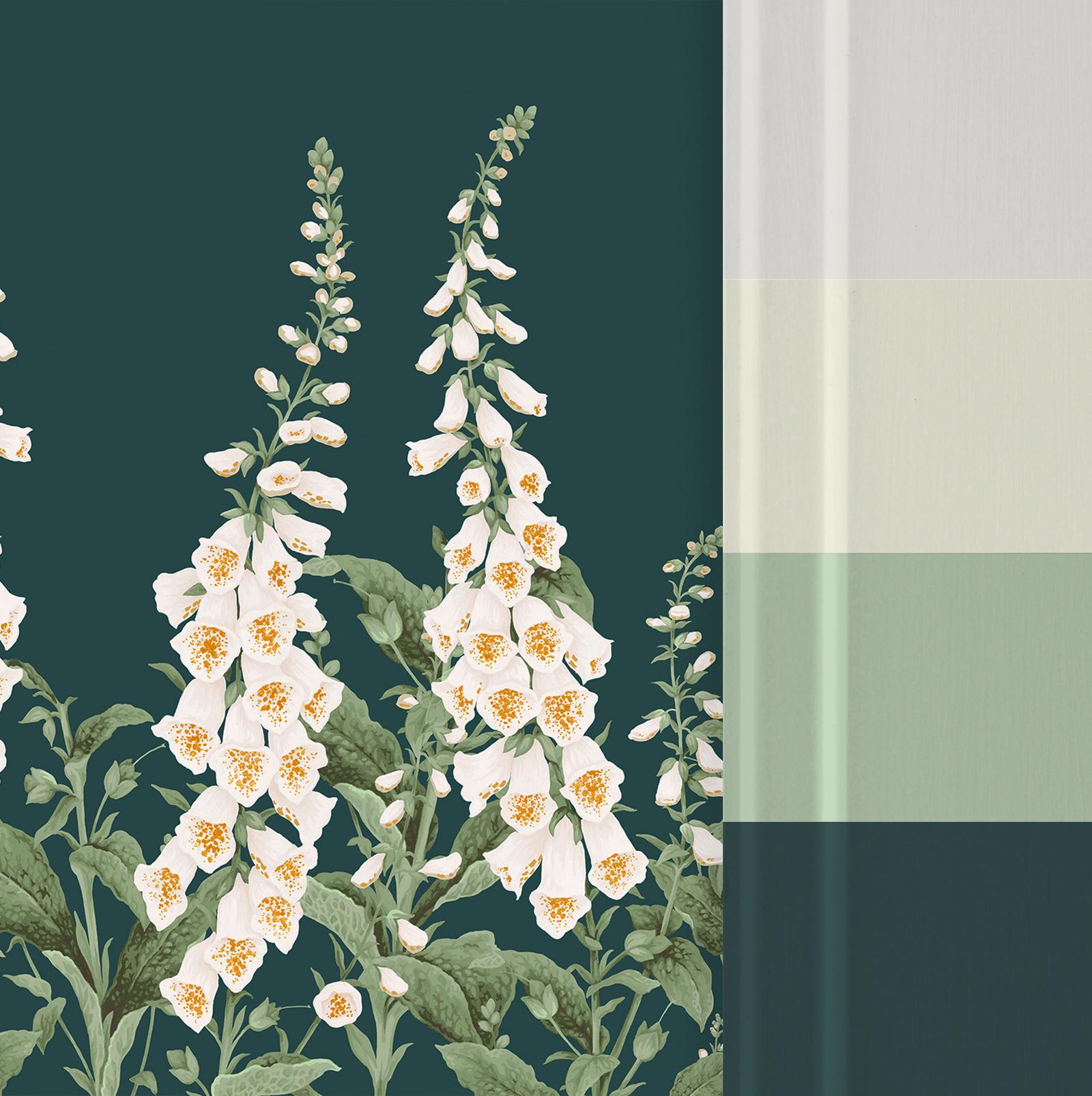Foxglove Teal Bespoke Mural