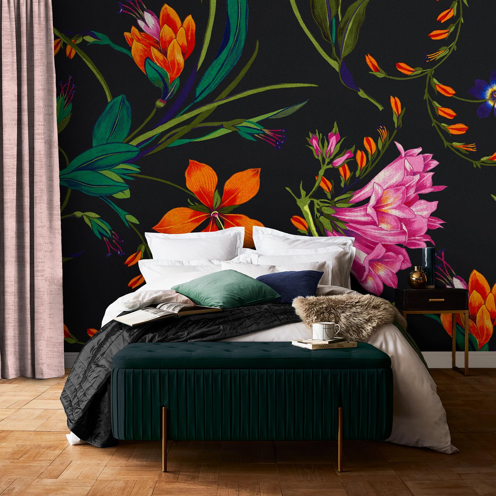 Botanist's Scroll Night Bespoke Mural