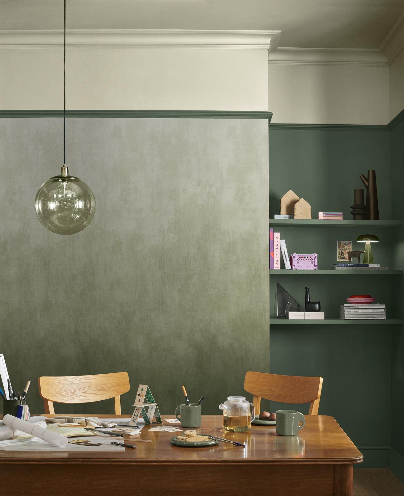 Oblique Ink Green Bespoke Mural