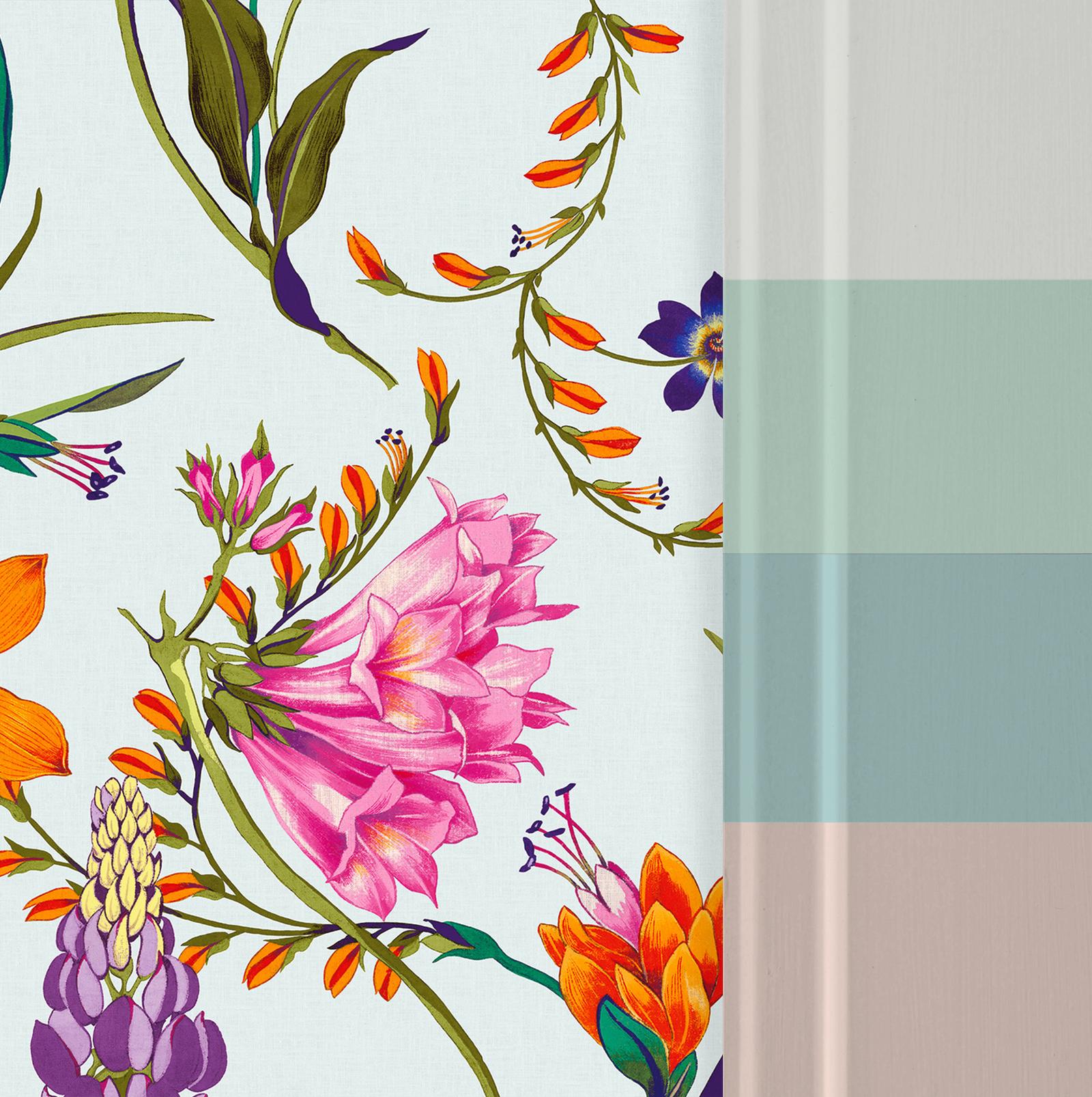 Botanist's Scroll Duck Egg Bespoke Mural