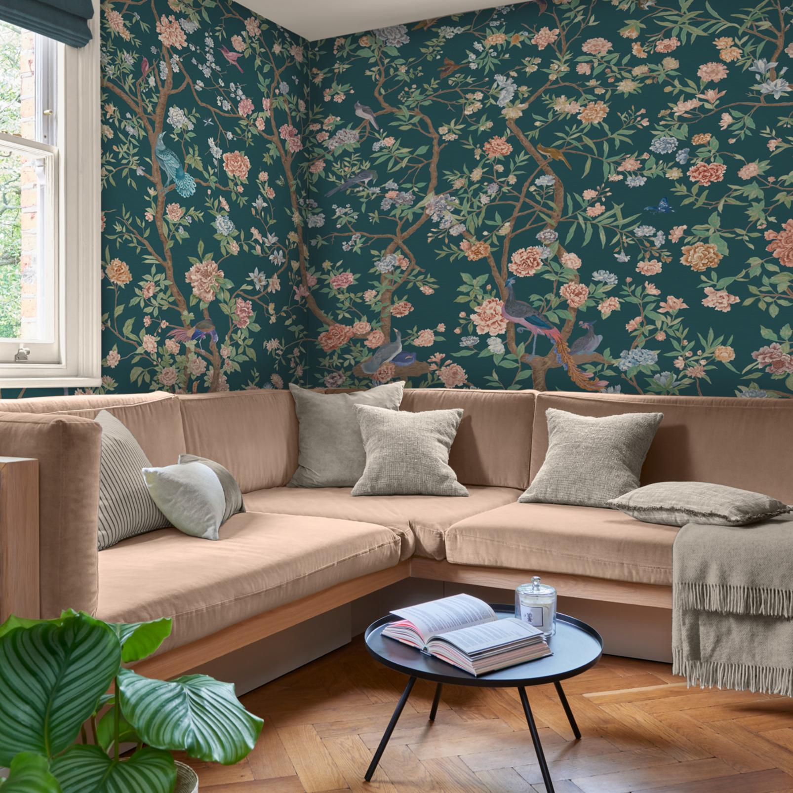 Chinoiserie Teal Bespoke Mural