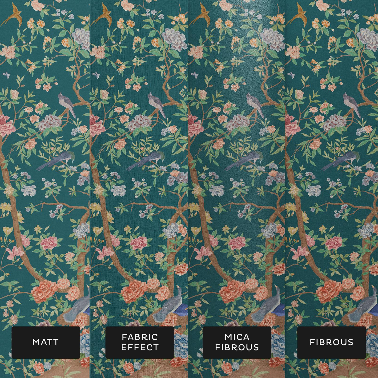 Chinoiserie Teal Bespoke Mural