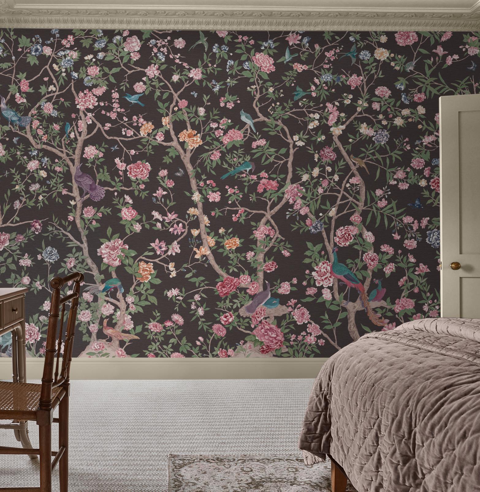 Chinoiserie Charcoal Bespoke Mural