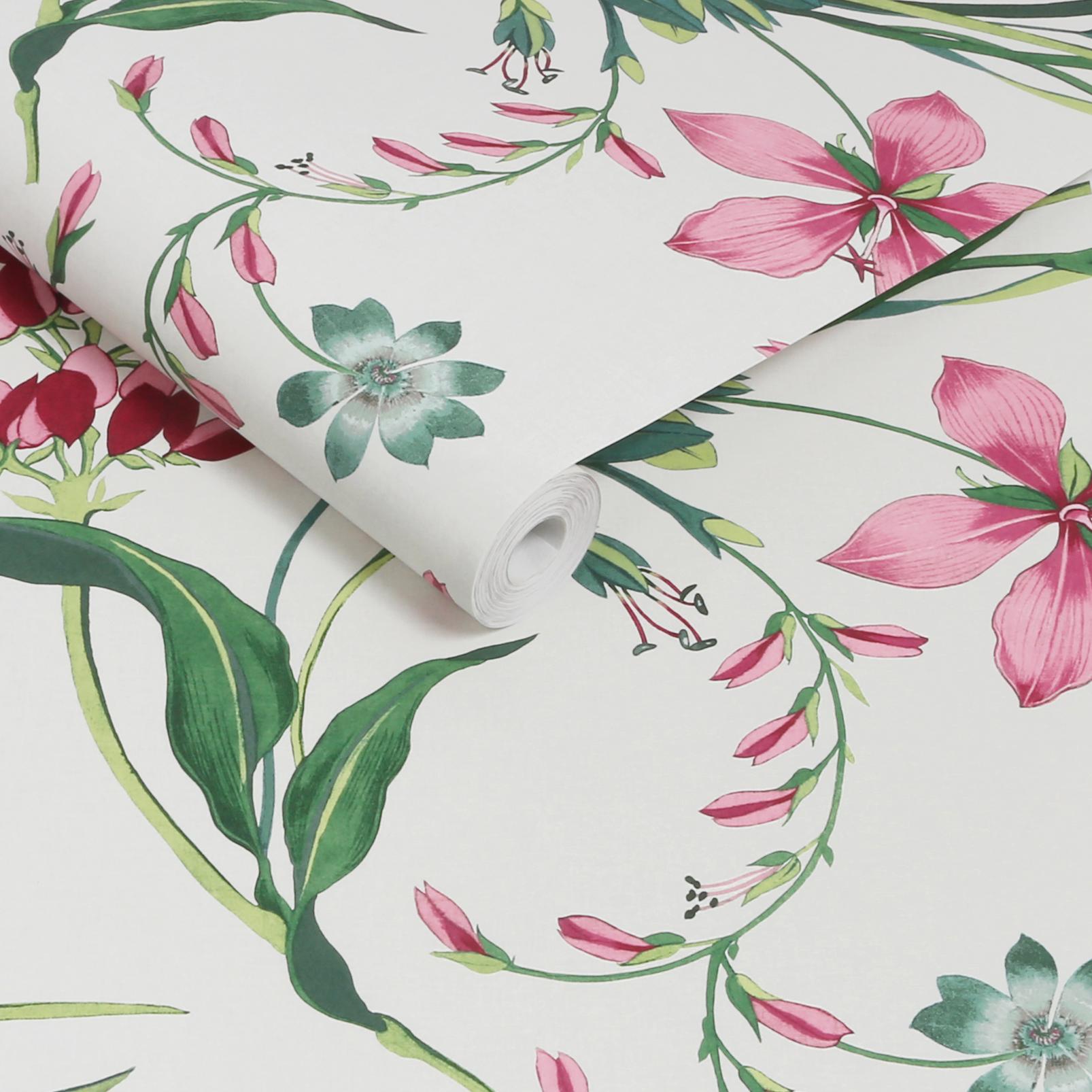 Botanists Scroll Mauve Wallpaper