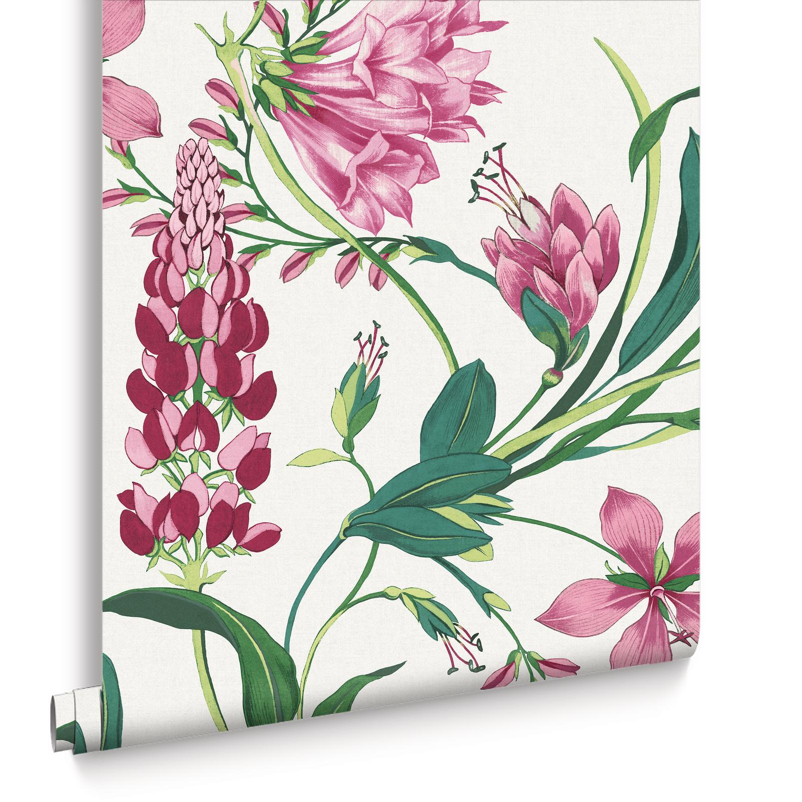 Botanists Scroll Mauve Wallpaper