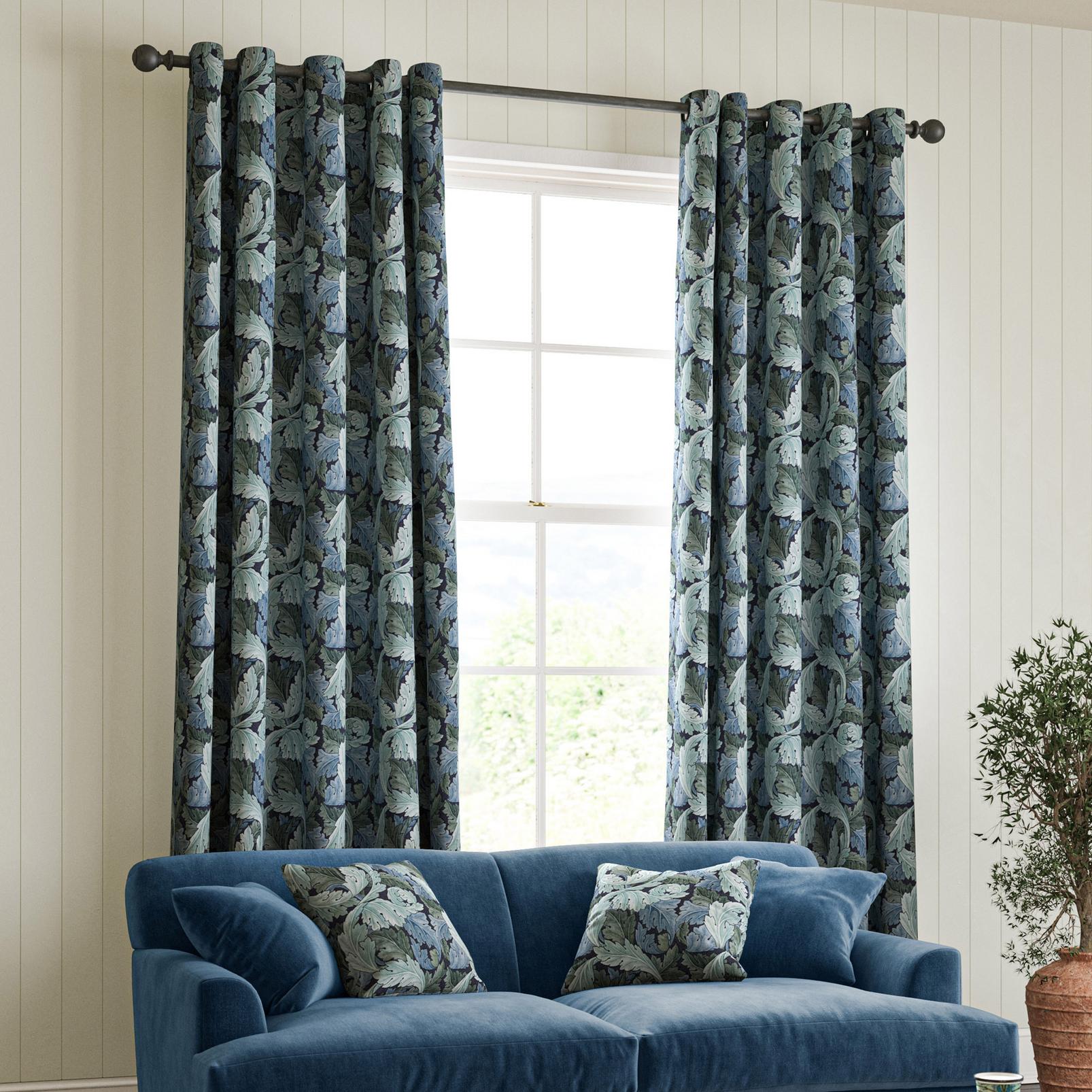 Acanthus Indigo Curtains