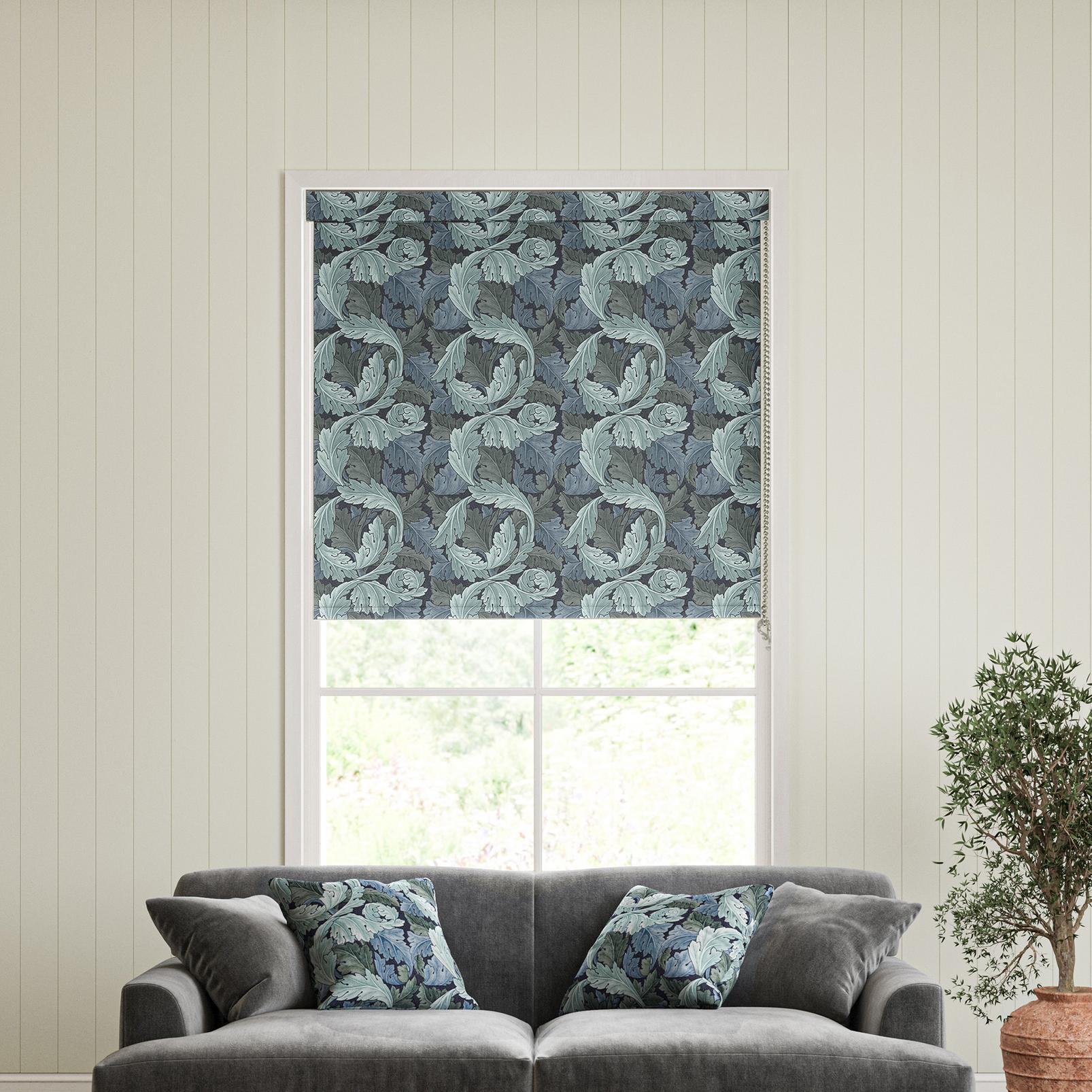 Acanthus Indigo Roller Blind