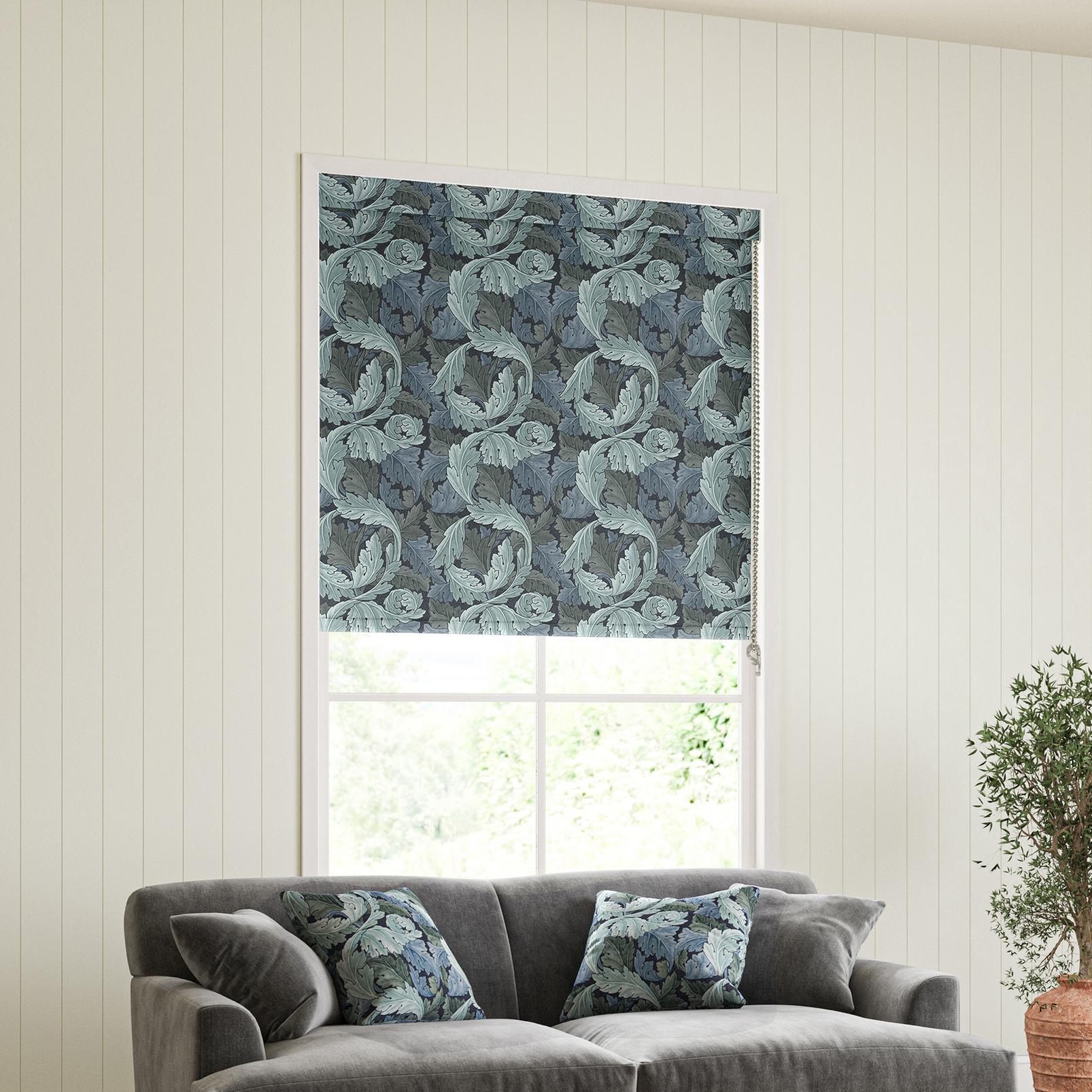Acanthus Indigo Roller Blind
