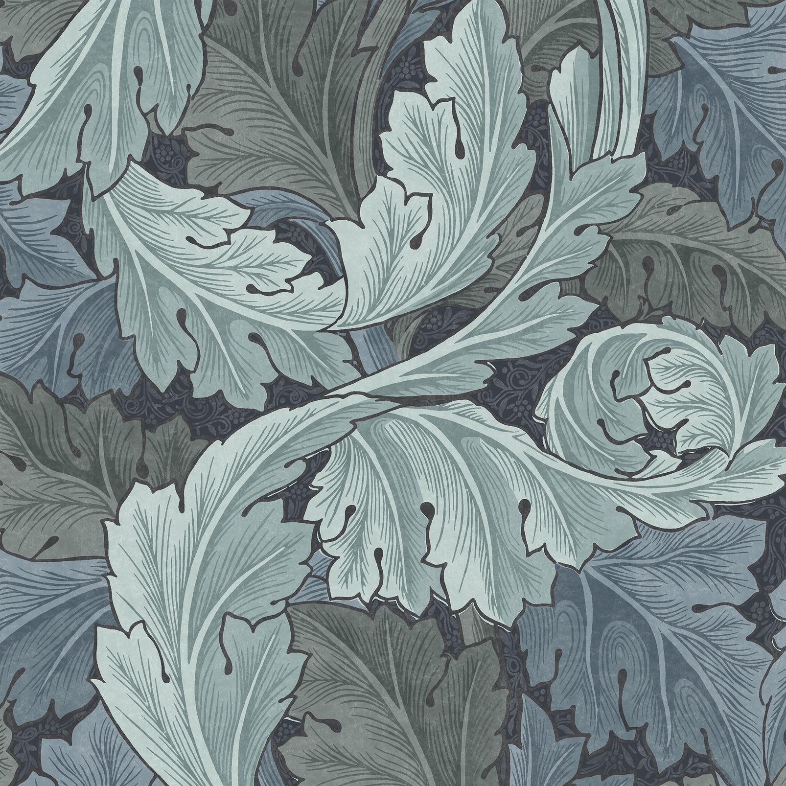 Acanthus Indigo Roller Blind