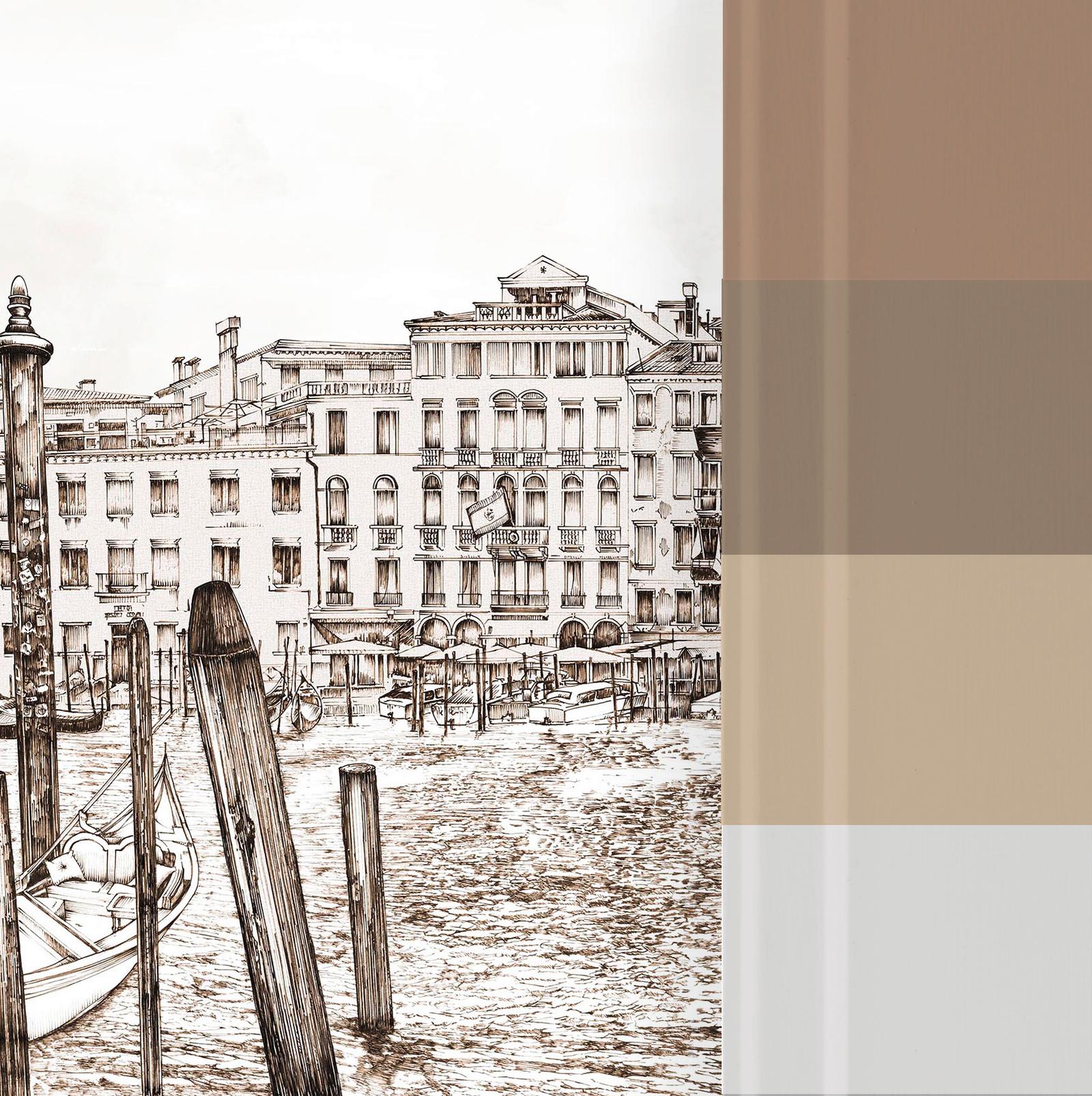 Old Venezia Sepia Panoramic Bespoke Mural