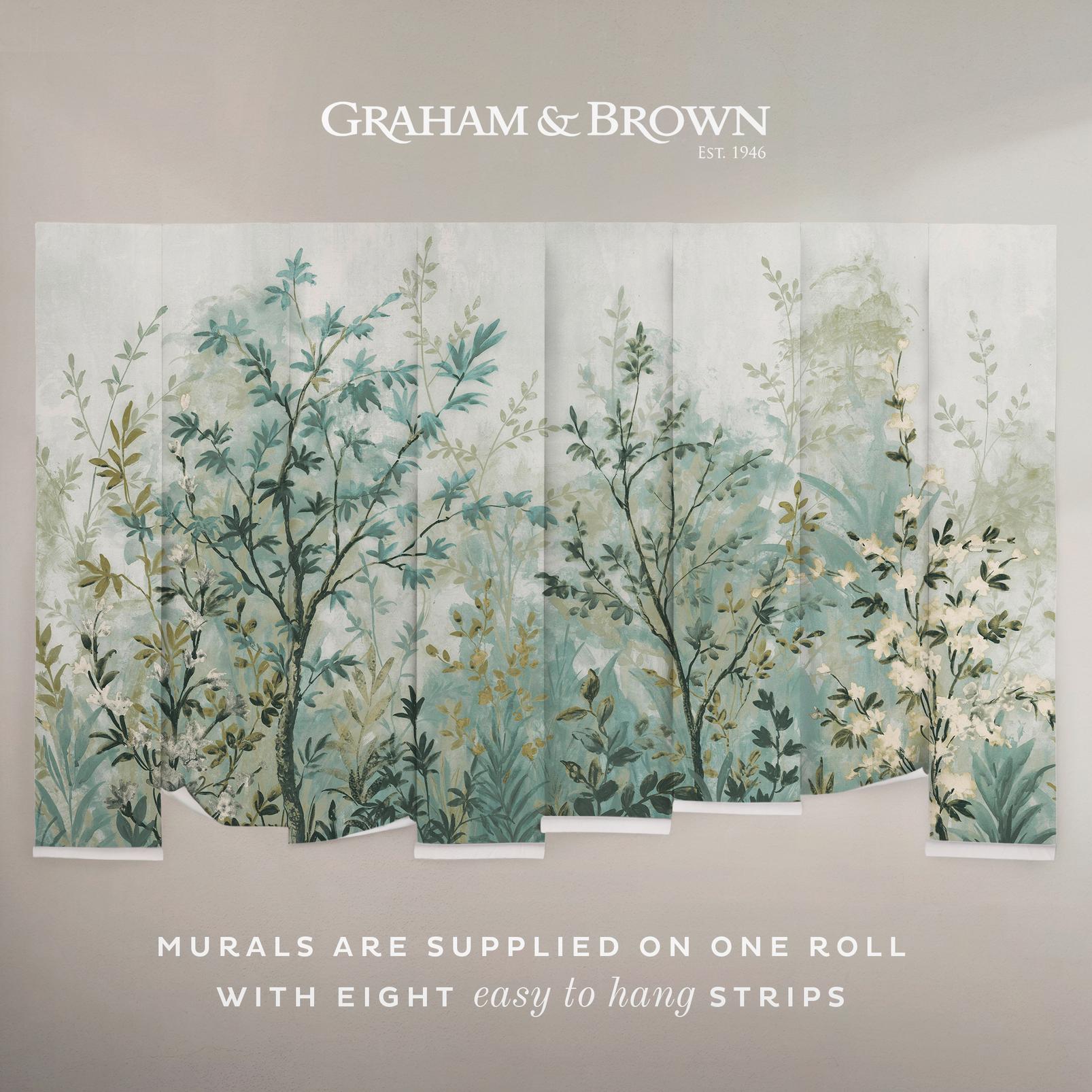 Forest in Bloom Duck Egg Bespoke Mural