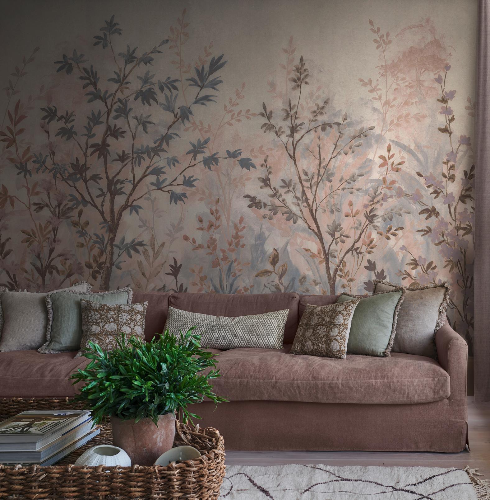 Forest in Bloom Pink & Blue Bespoke Mural Forest in Bloom Pink & Blue Bespoke Mural