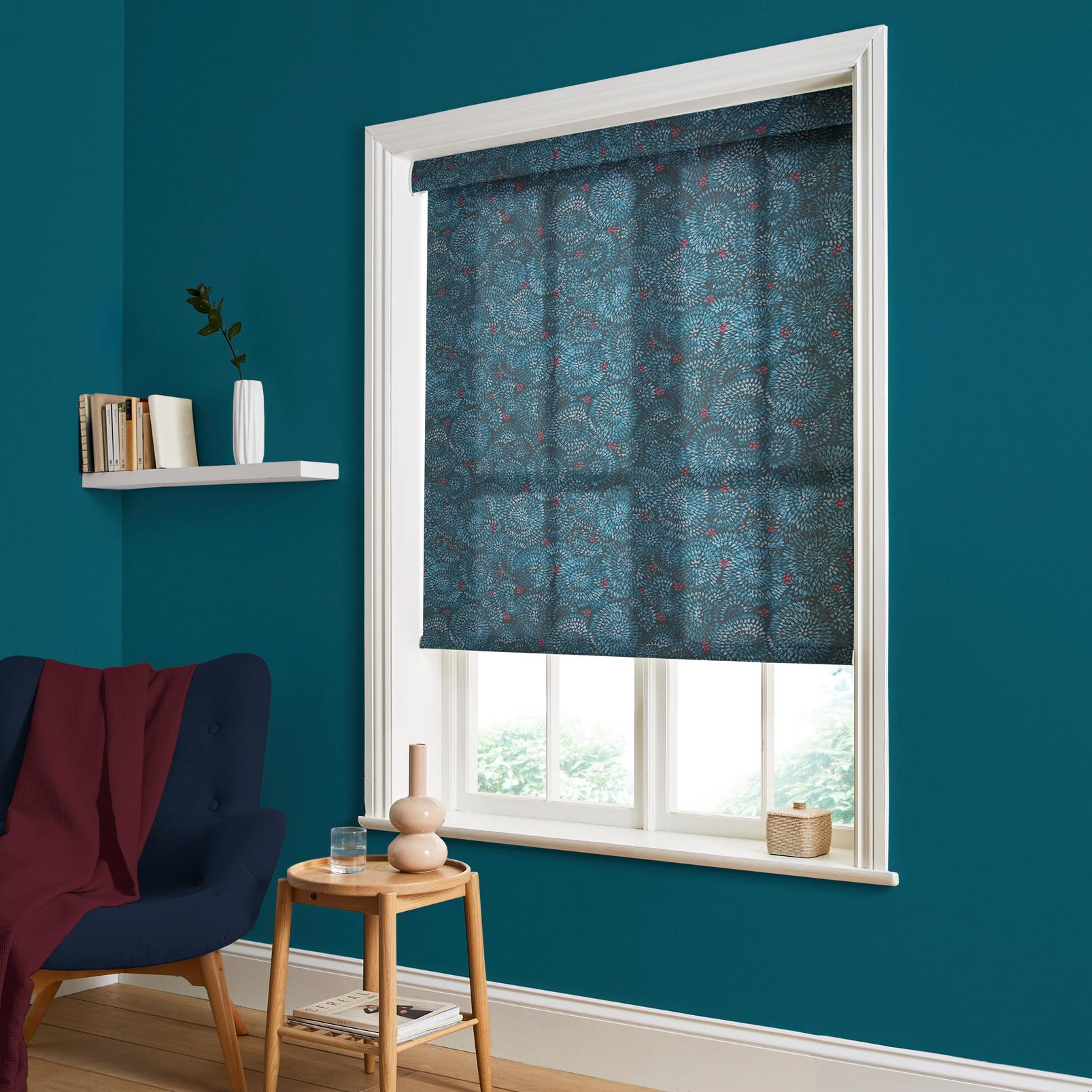 Above the Canopy Midnight Navy Roller Blind