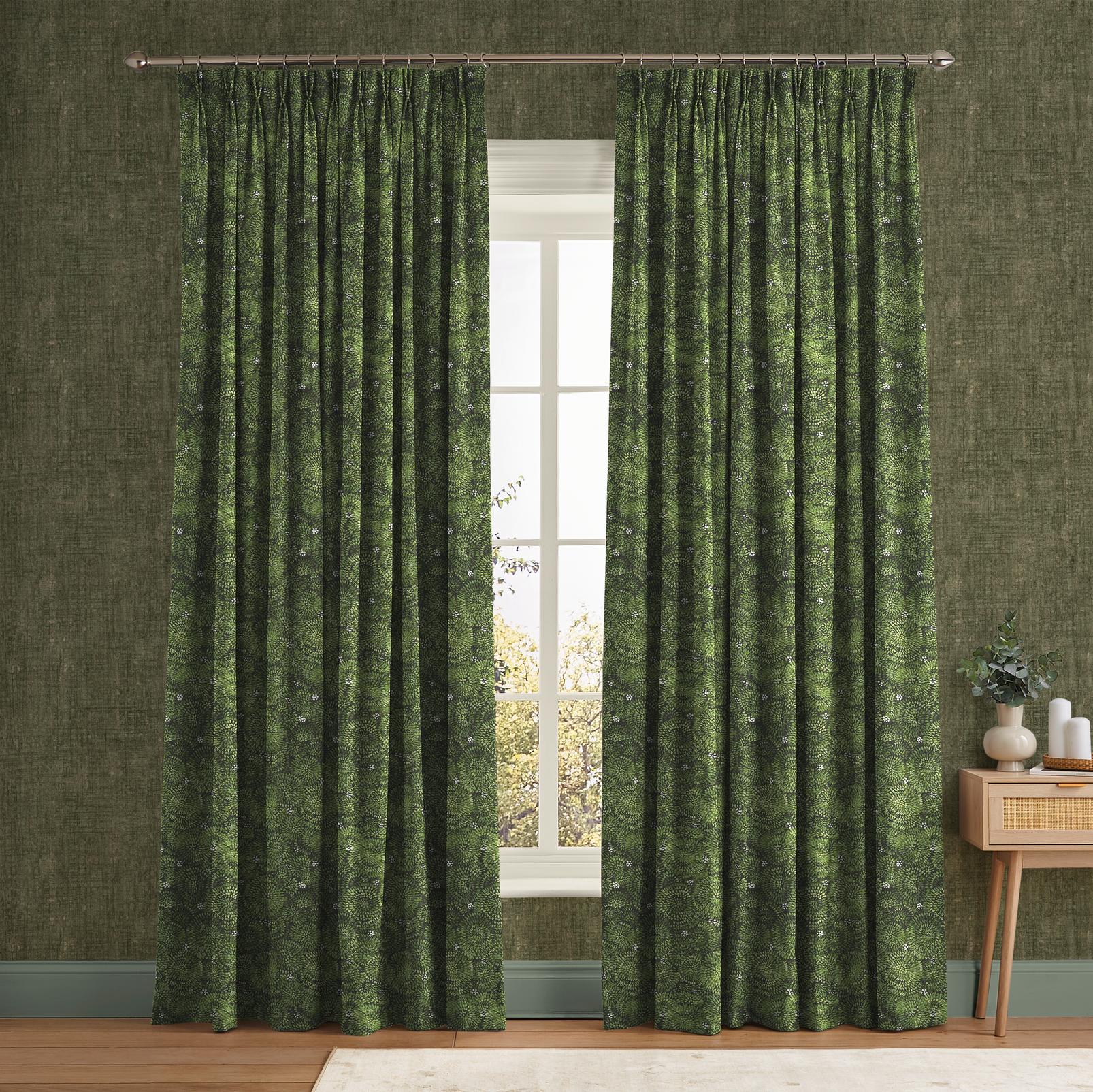 Above the Canopy Bottle Green Curtain