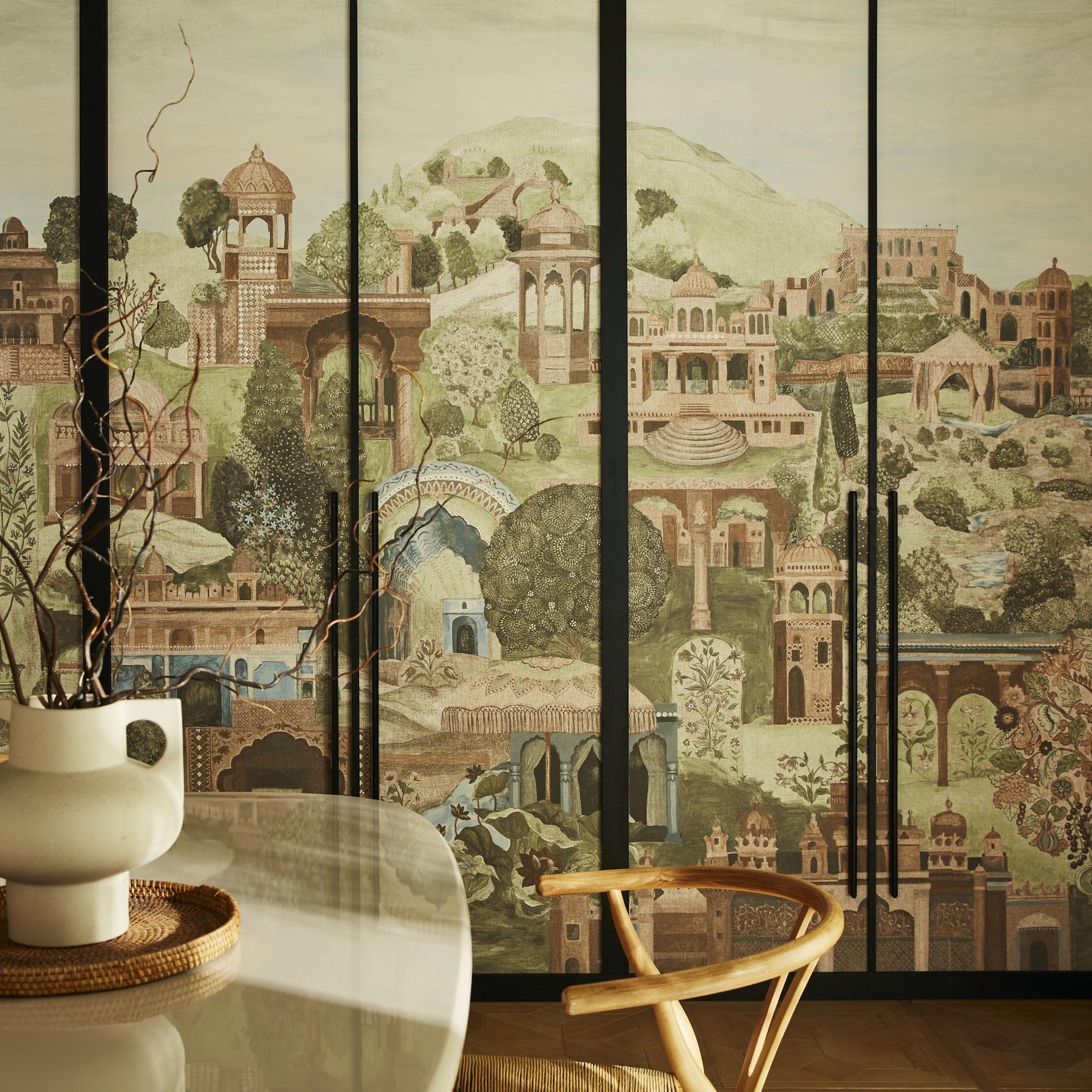 The Lost City Soft Green Bespoke Mural The Lost City Soft Green Bespoke Mural