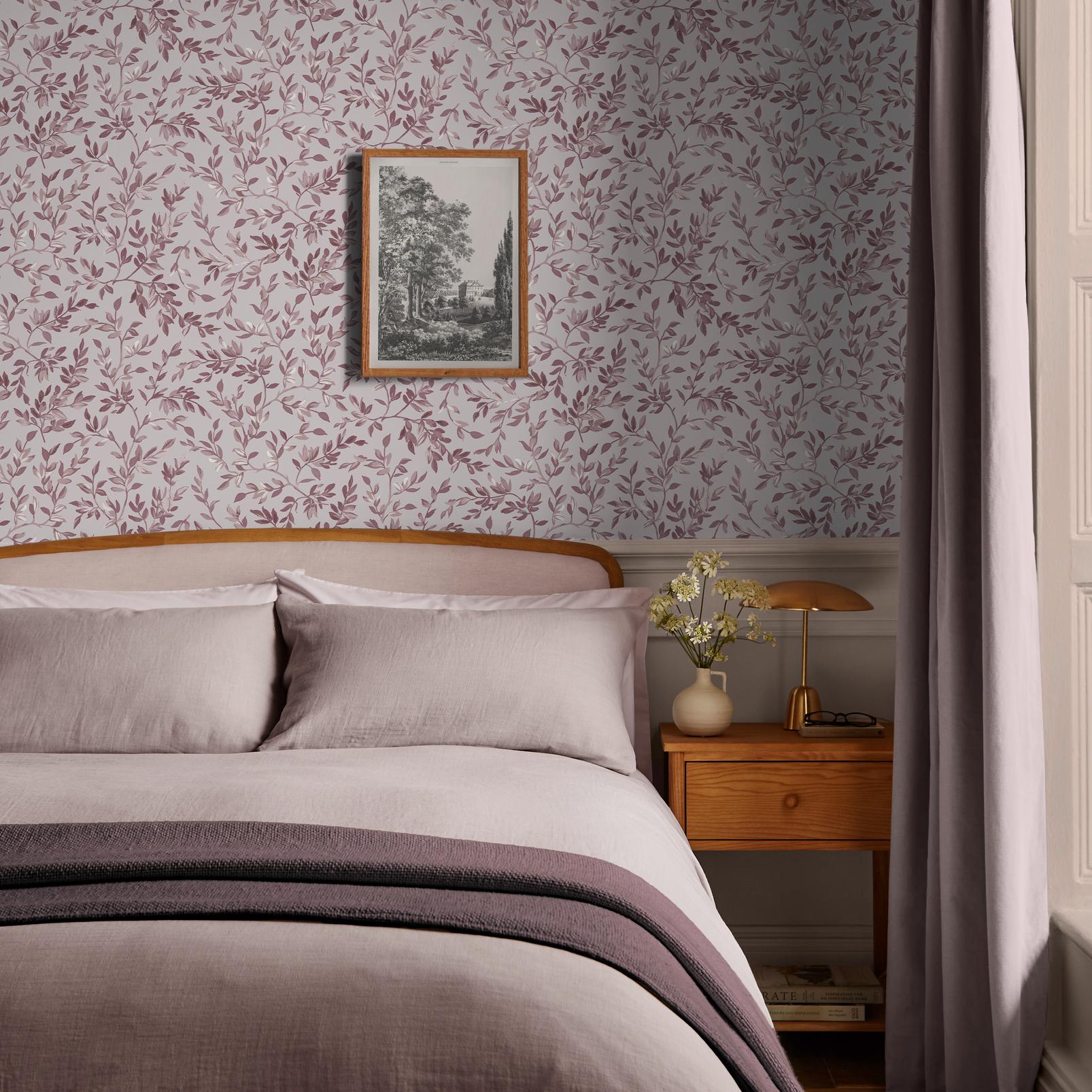 Archivist's Leaf Pink Wallpaper