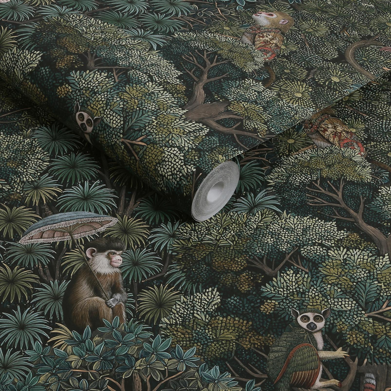 Treetop Troop Emerald Wallpaper