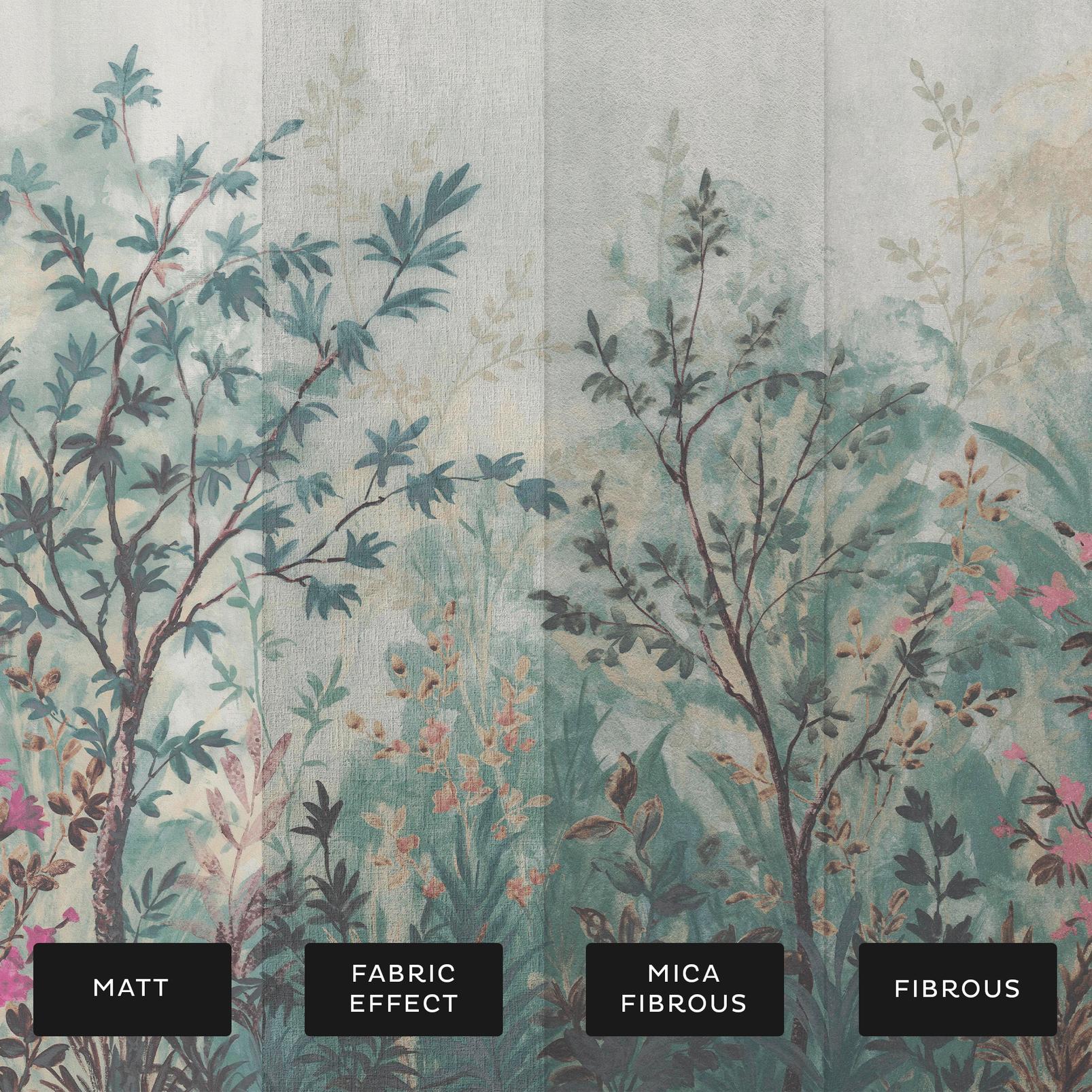 Forest in Bloom Teal & Pink Bespoke Mural Forest in Bloom Teal & Pink Bespoke Mural