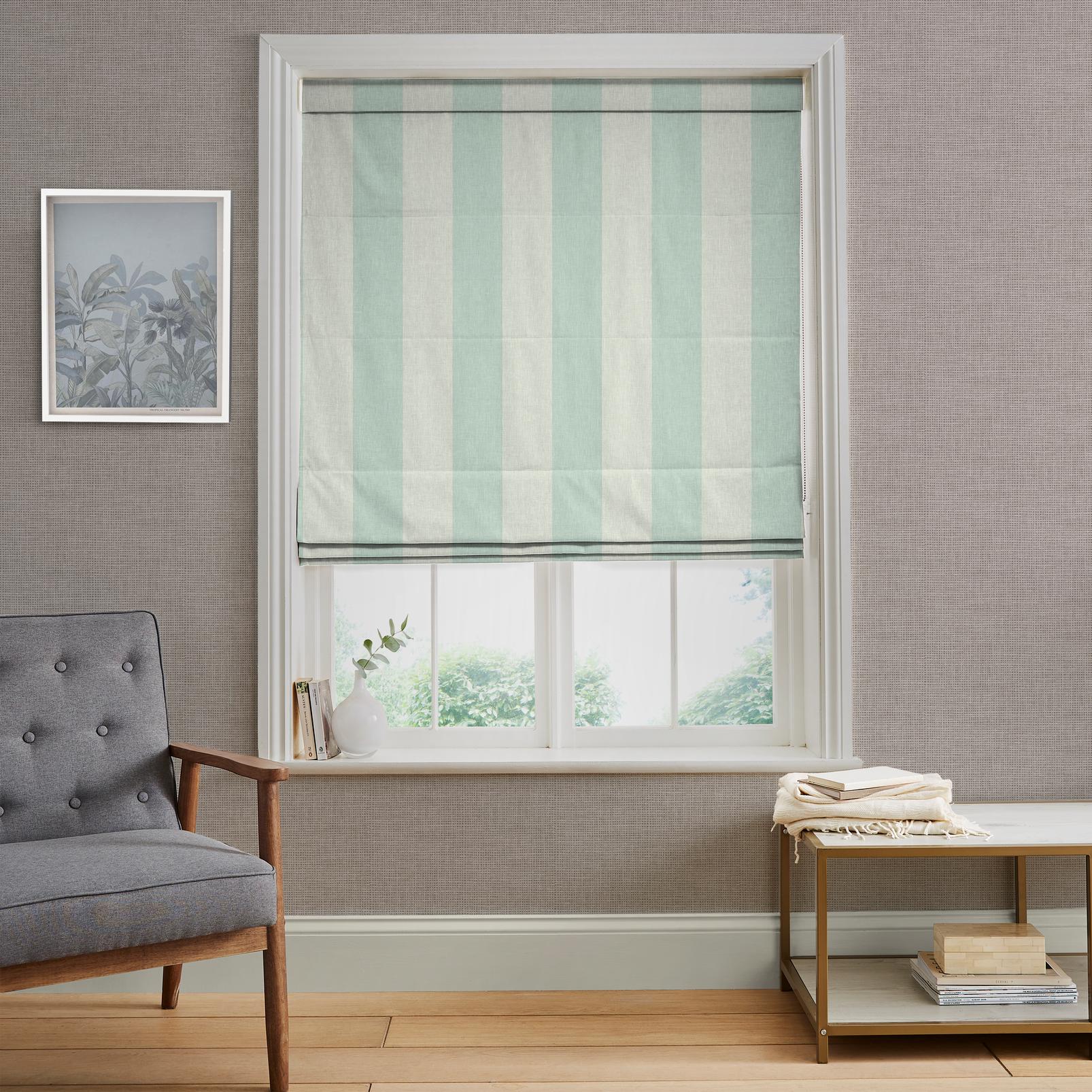 Équilibre Stripe Light Blue Roman Blind