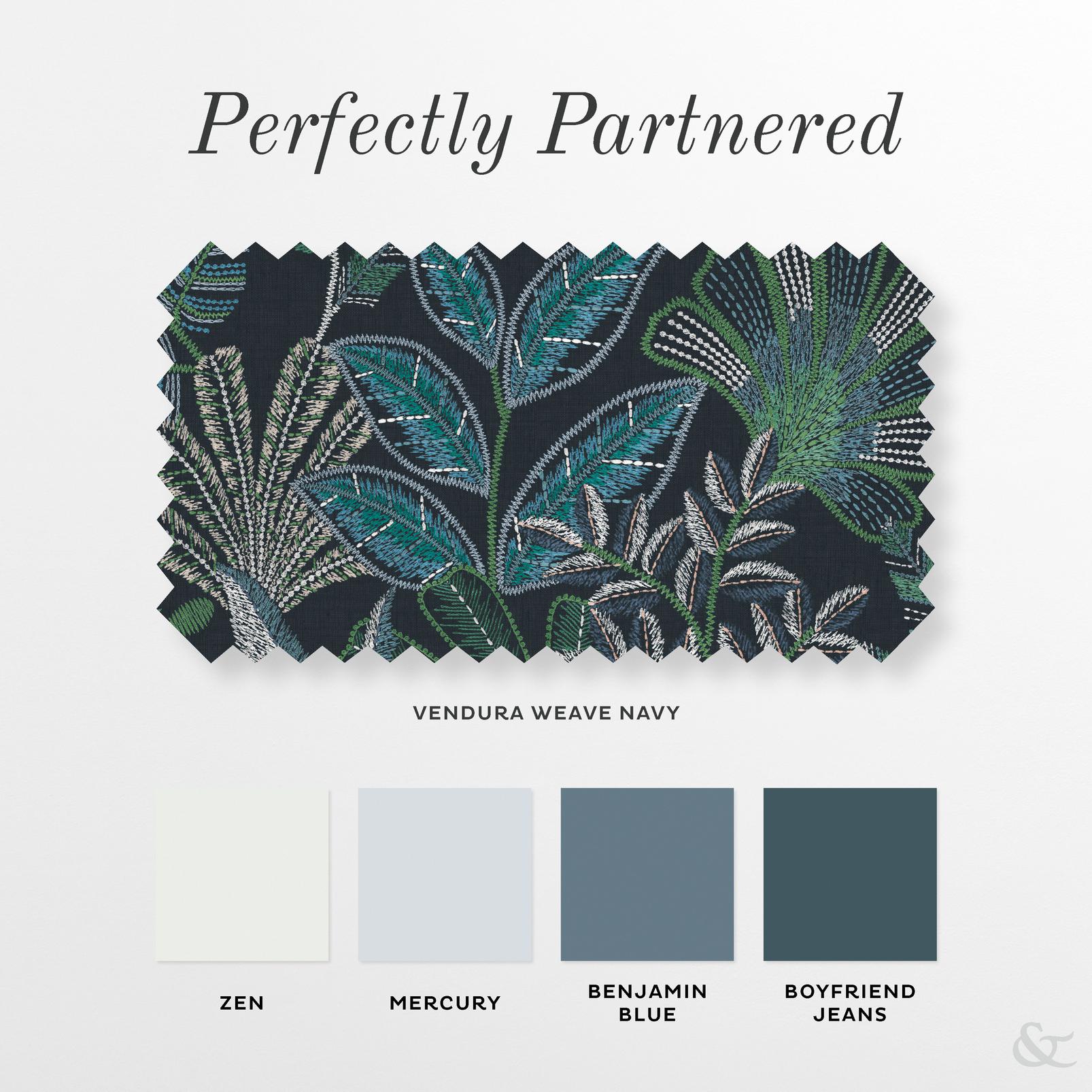 Vendura Weave Navy Curtain