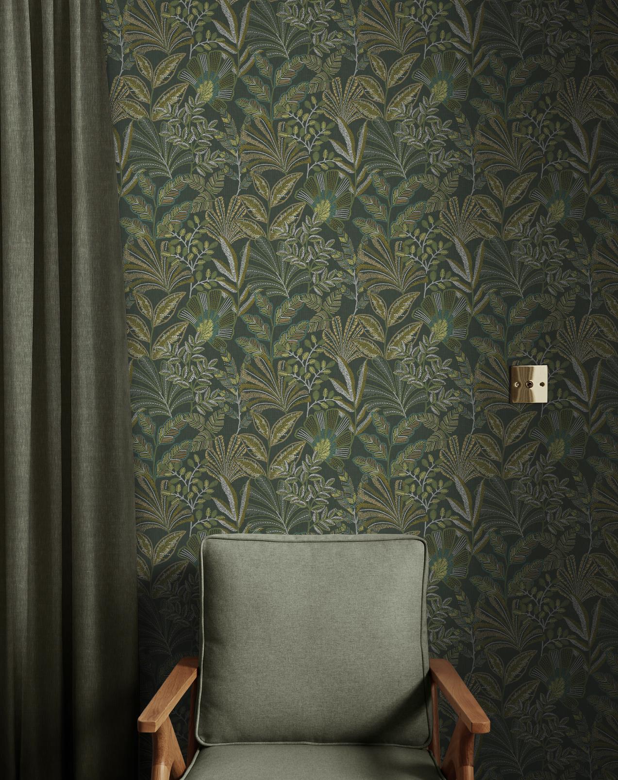 Vendura Weave Emerald Wallpaper
