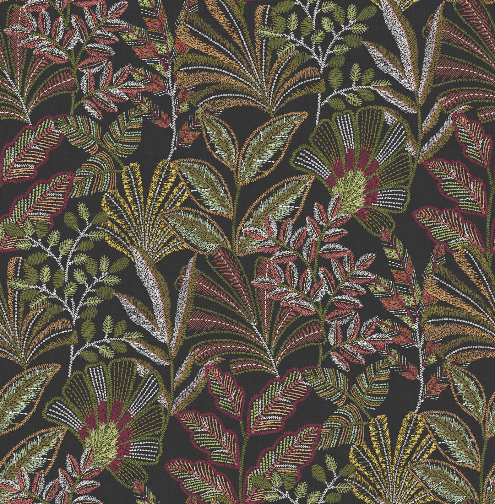 Vendura Weave Black & Damson Wallpaper Vendura Weave Black & Damson Wallpaper