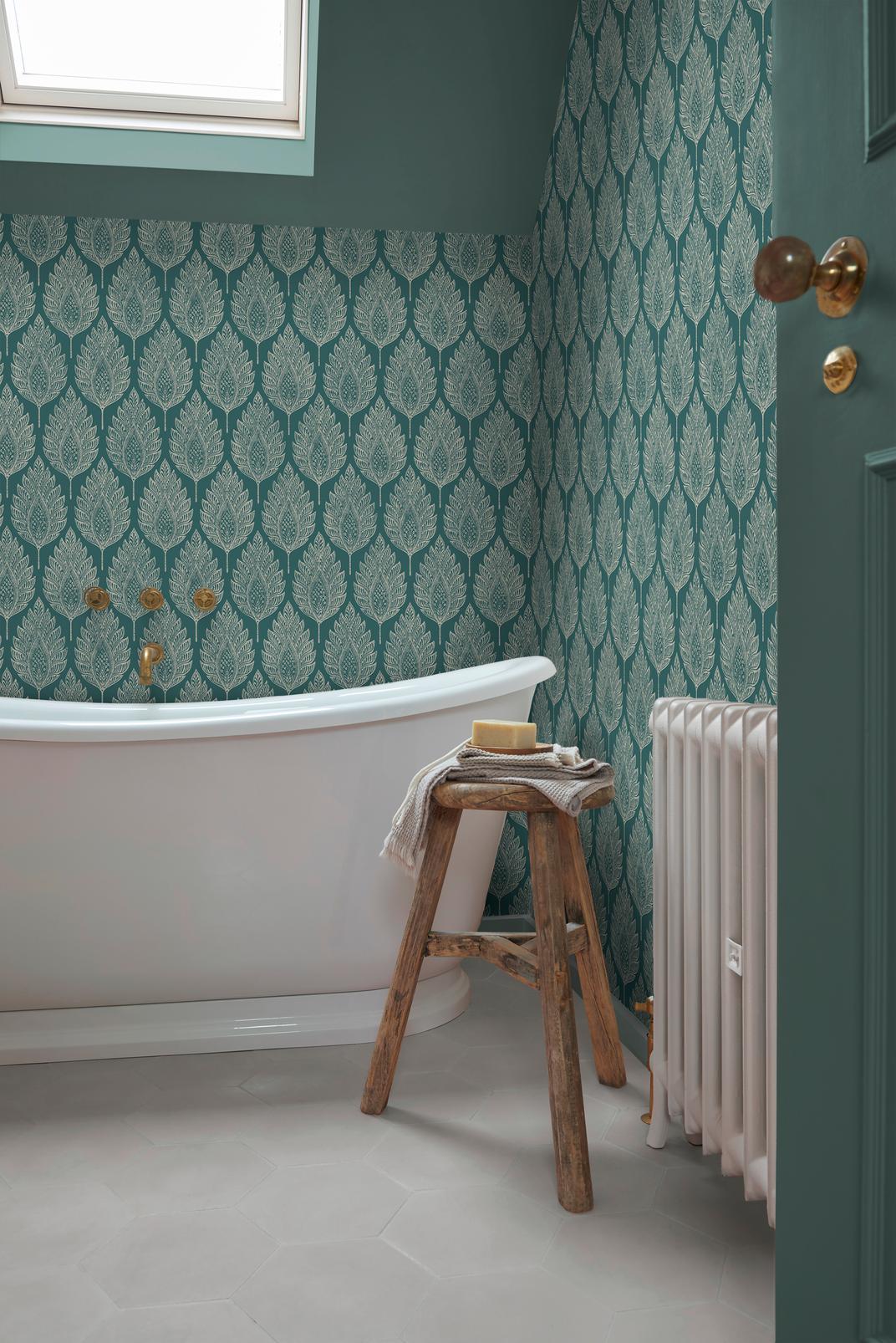 Flame Leaf Teal Wallpaper Flame Leaf Teal Wallpaper