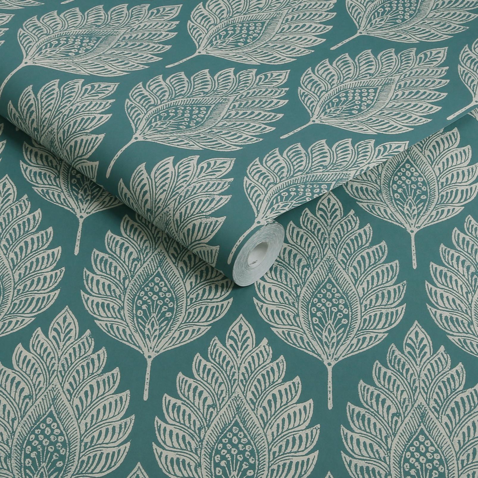 Flame Leaf Teal Wallpaper Flame Leaf Teal Wallpaper