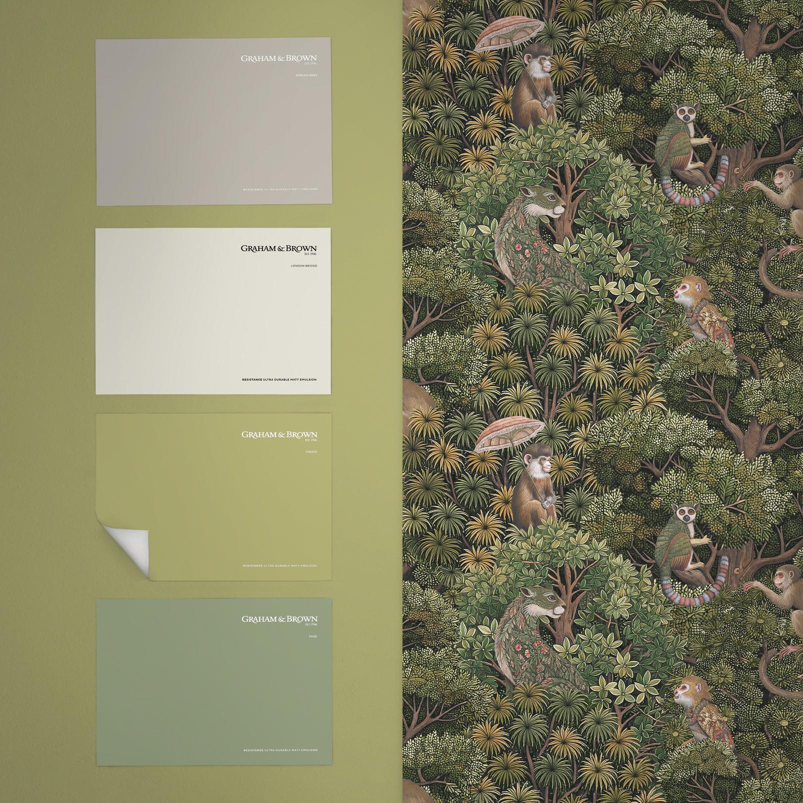 Treetop Troop Green Wallpaper