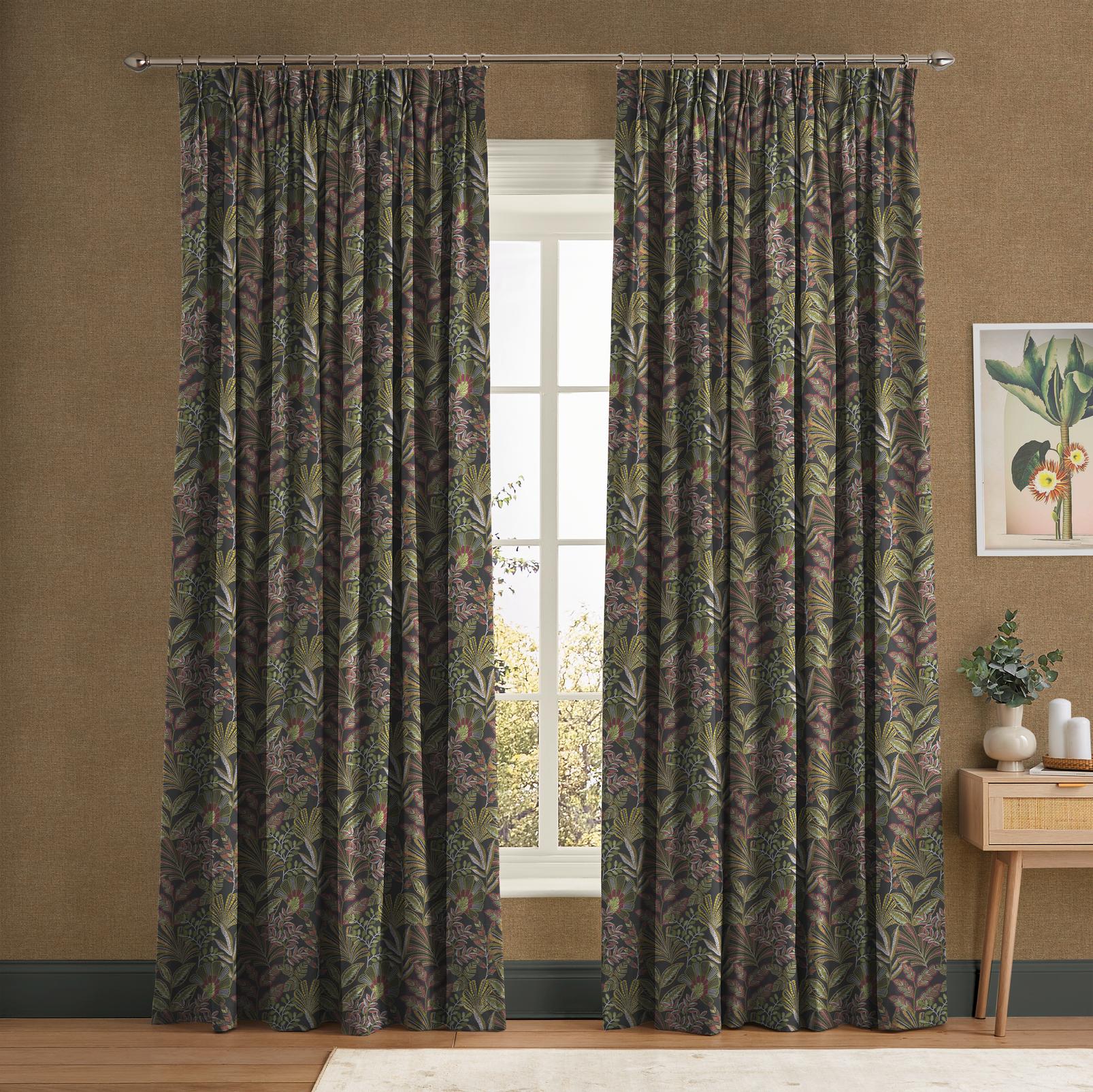 Vendura Weave Black & Damson Curtain Vendura Weave Black & Damson Curtain