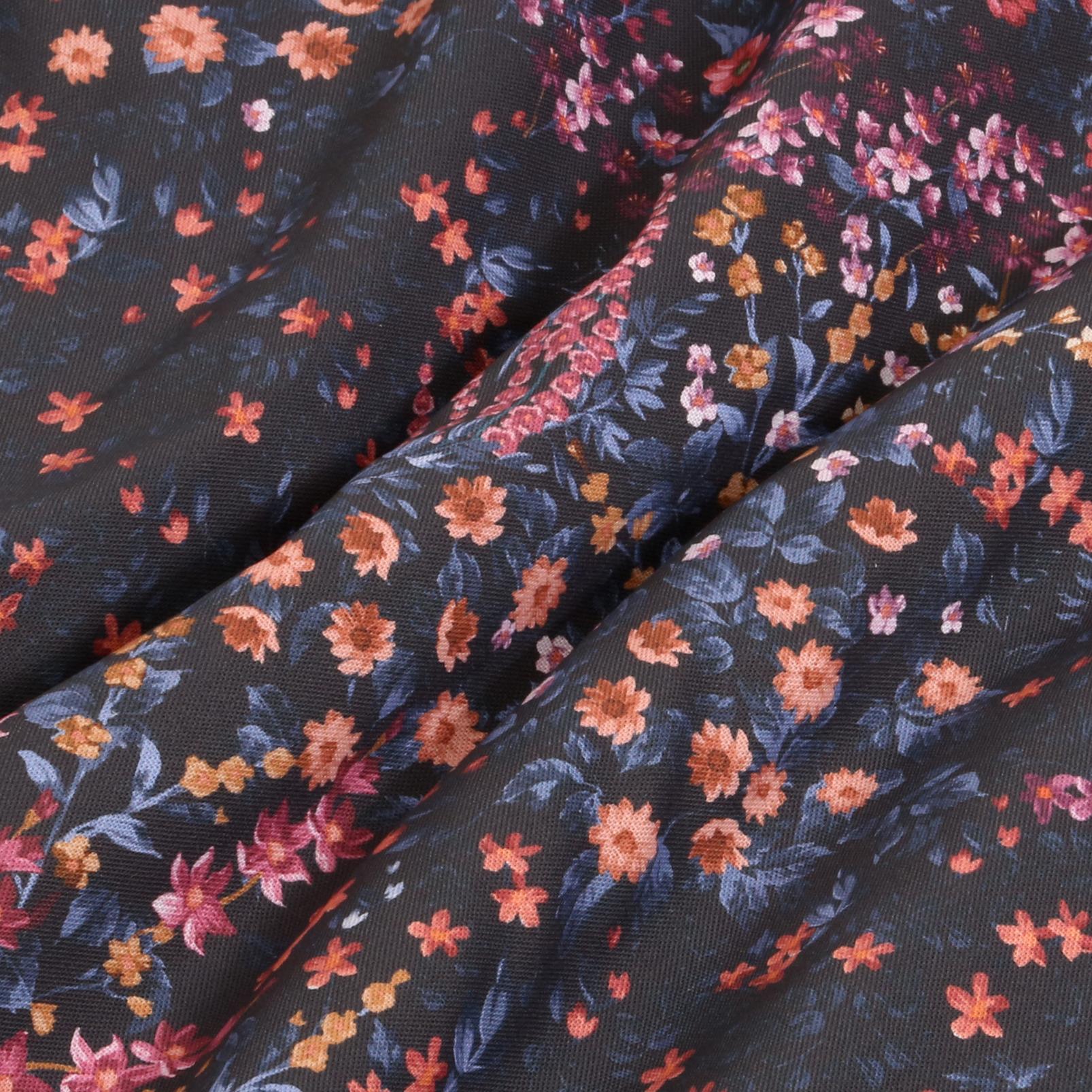 Painterly Flora Blue & Pink Roman Blind Painterly Flora Blue & Pink Roman Blind