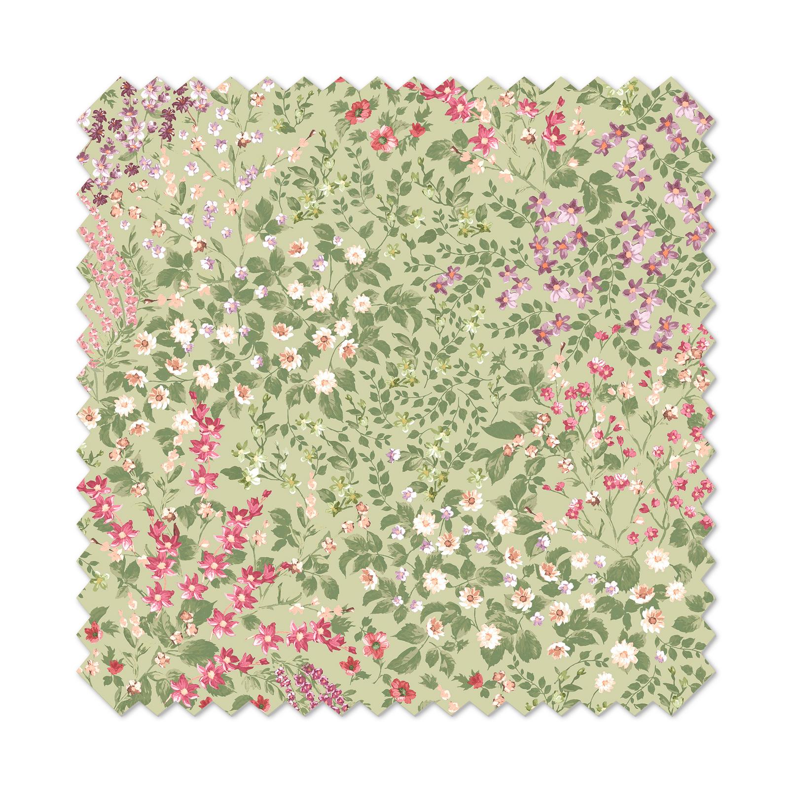 Painterly Flora Sage Roman Blind