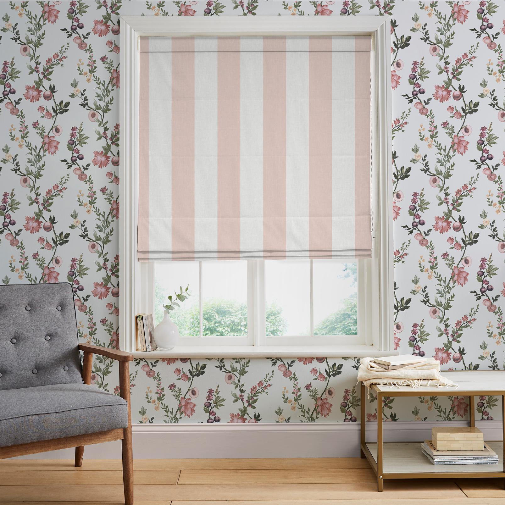 Équilibre Stripe Pink Roman Blind Équilibre Stripe Pink Roman Blind
