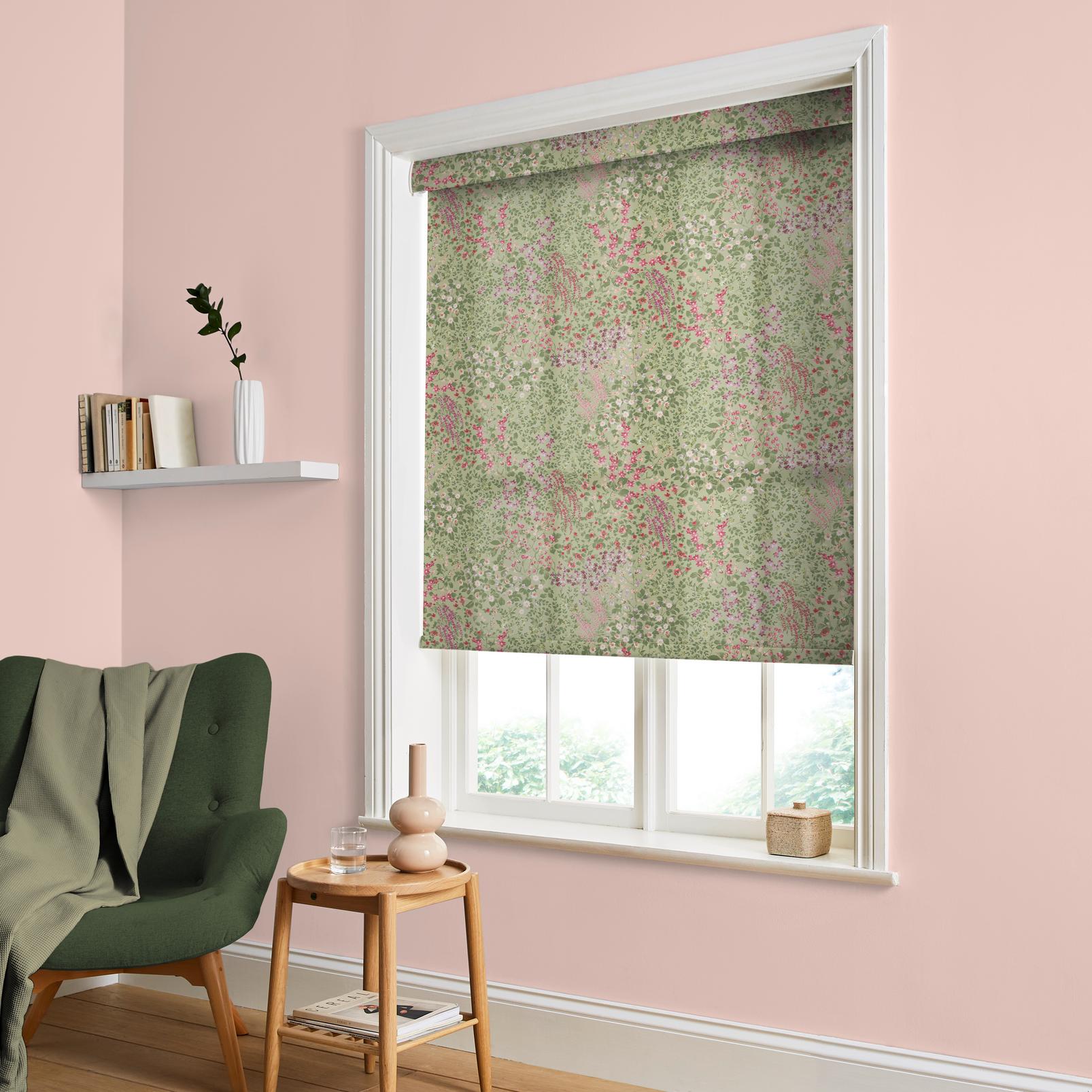Painterly Flora Sage Roller Blind