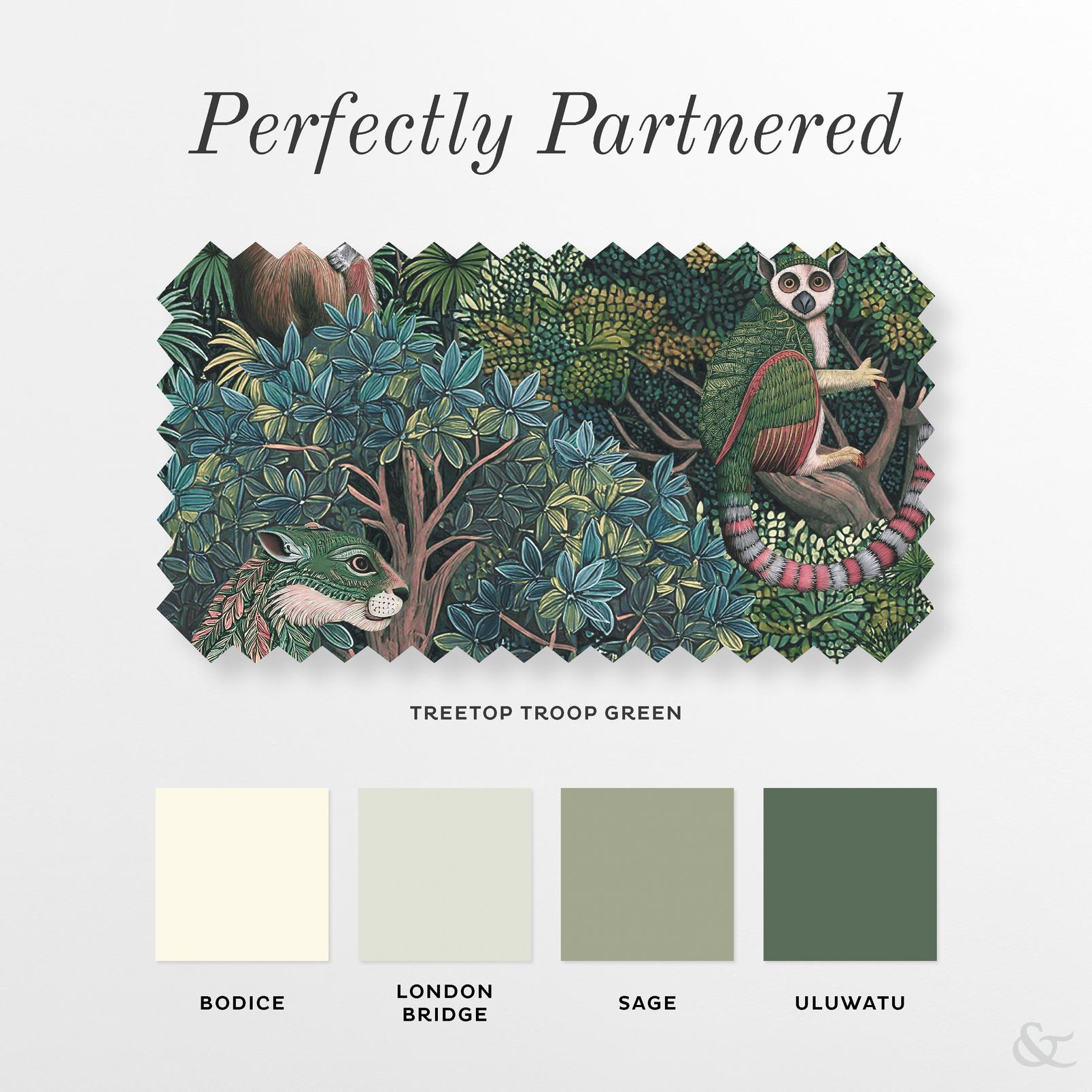 Treetop Troop Green Roman Blind