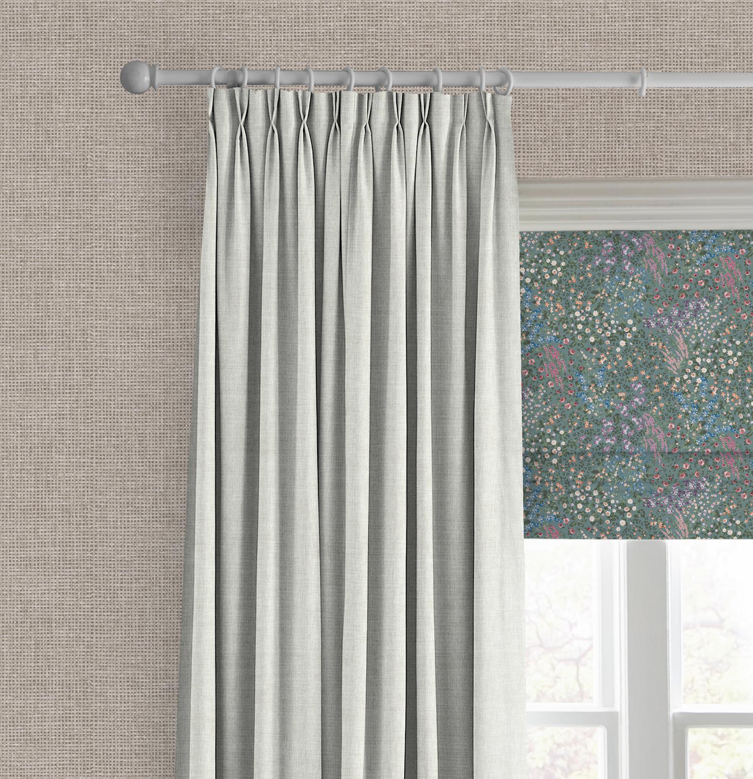 Painterly Flora Green Roman Blind