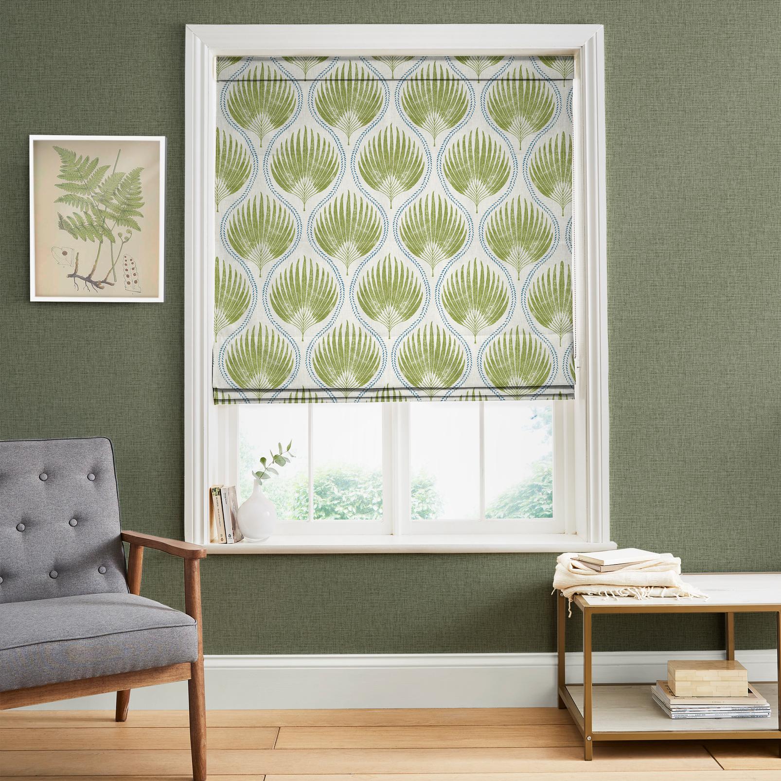 Lissome Leaf Olive Roman Blind