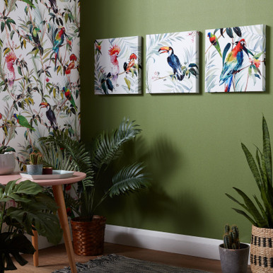 Tropical Amazon Birds Canvas Wall Art Tropical Amazon Birds Canvas Wall Art