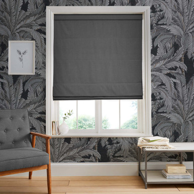 Linum Deep Grey Roman Blind Linum Deep Grey Roman Blind