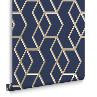 Archetype Navy & Gold Wallpaper Archetype Navy & Gold Wallpaper