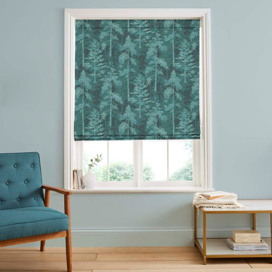 Norse Forest Soft Teal Roman Blind