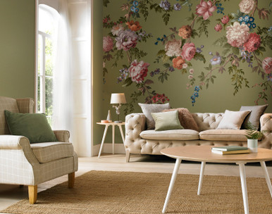 Hague Fleurs Olive Bespoke Mural