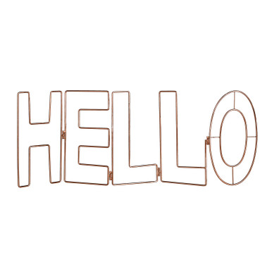 Rose Gold Hello Metal Wall Art Rose Gold Hello Metal Wall Art