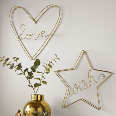 Gold Wish Metal Wall Art Gold Wish Metal Wall Art
